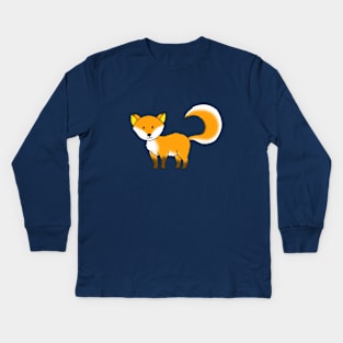 cute orange fox Kids Long Sleeve T-Shirt